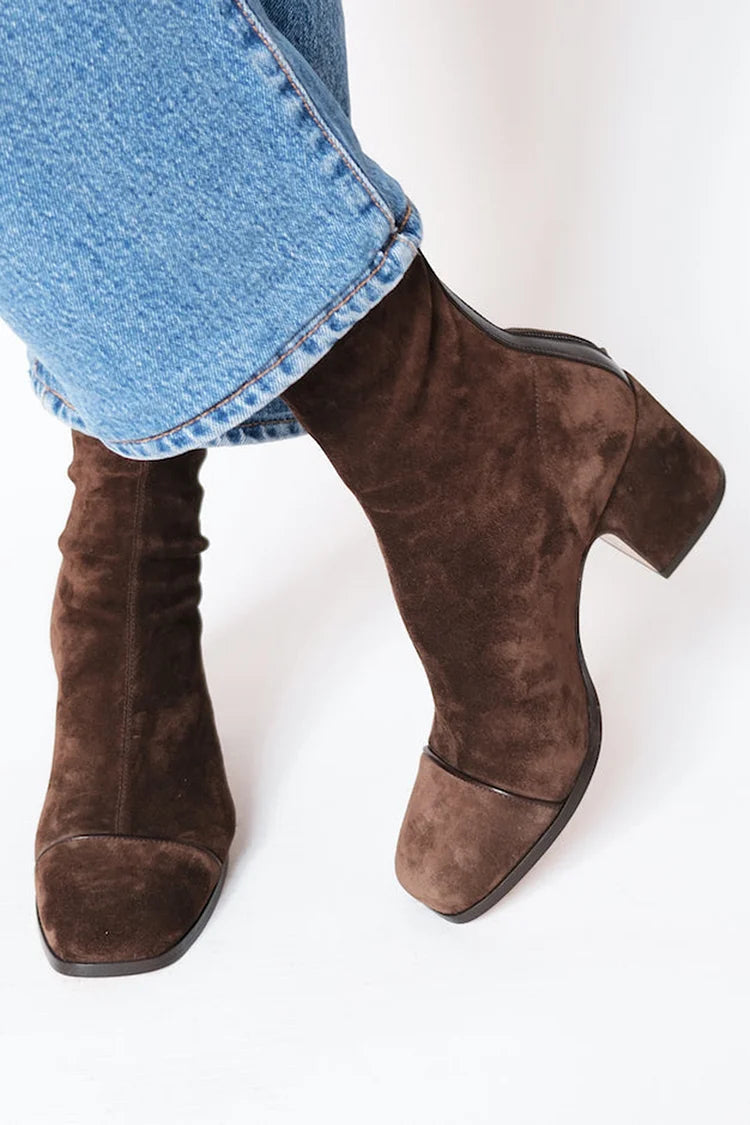 Women's Square Toe Block Heel Boots