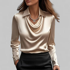Scarlett | Women’s Elegant Long Sleeve Satin Blouse - Image 10