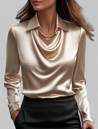 Scarlett | Women’s Elegant Long Sleeve Satin Blouse - Image 10
