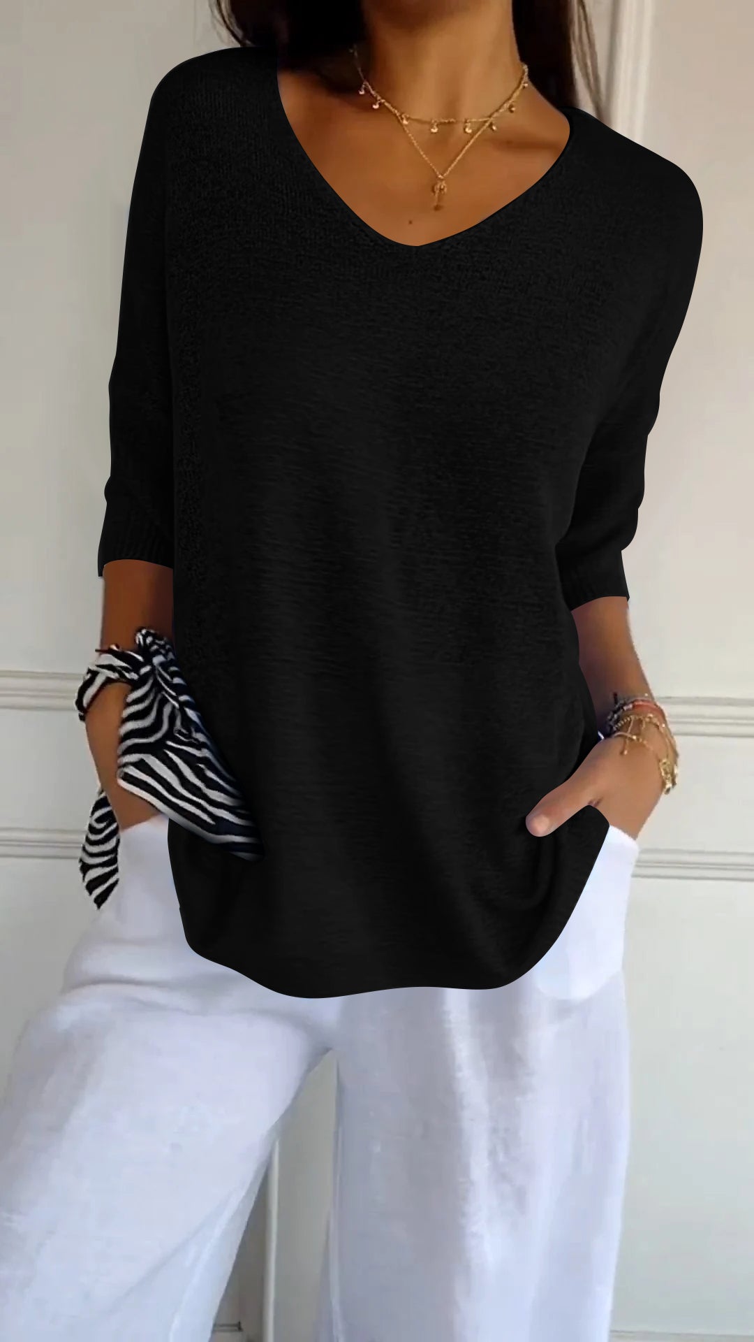 Ella | Women’s Comfy Casual V-Neck Pullover Top - Image 4
