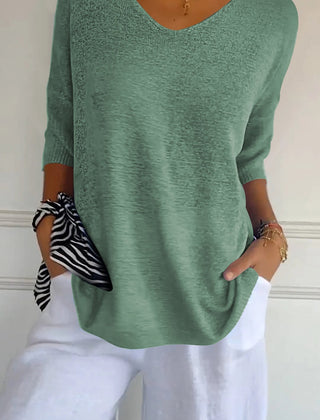 Ella | Women’s Comfy Casual V-Neck Pullover Top - Image 3
