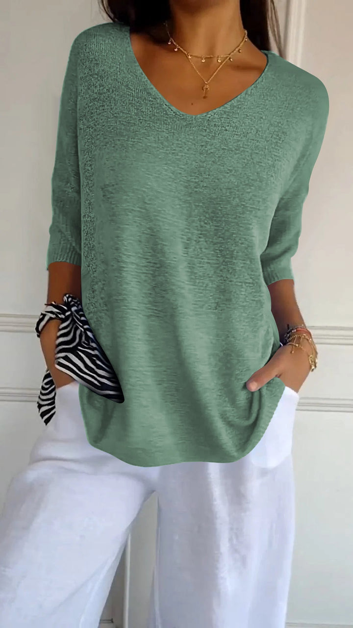 Ella | Women’s Comfy Casual V-Neck Pullover Top - Image 3