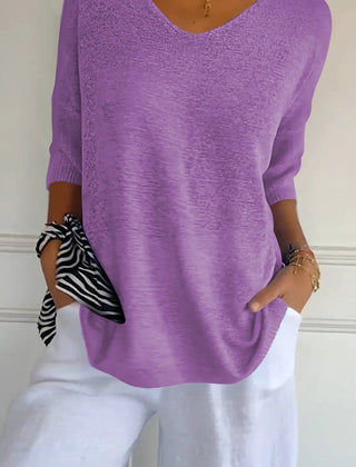 Ella | Women’s Comfy Casual V-Neck Pullover Top - Image 6