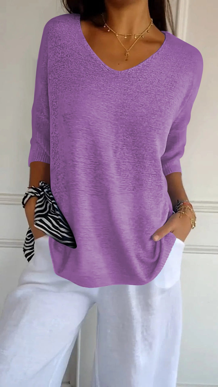 Ella | Women’s Comfy Casual V-Neck Pullover Top - Image 6