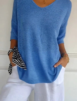 Ella | Women’s Comfy Casual V-Neck Pullover Top - Image 2