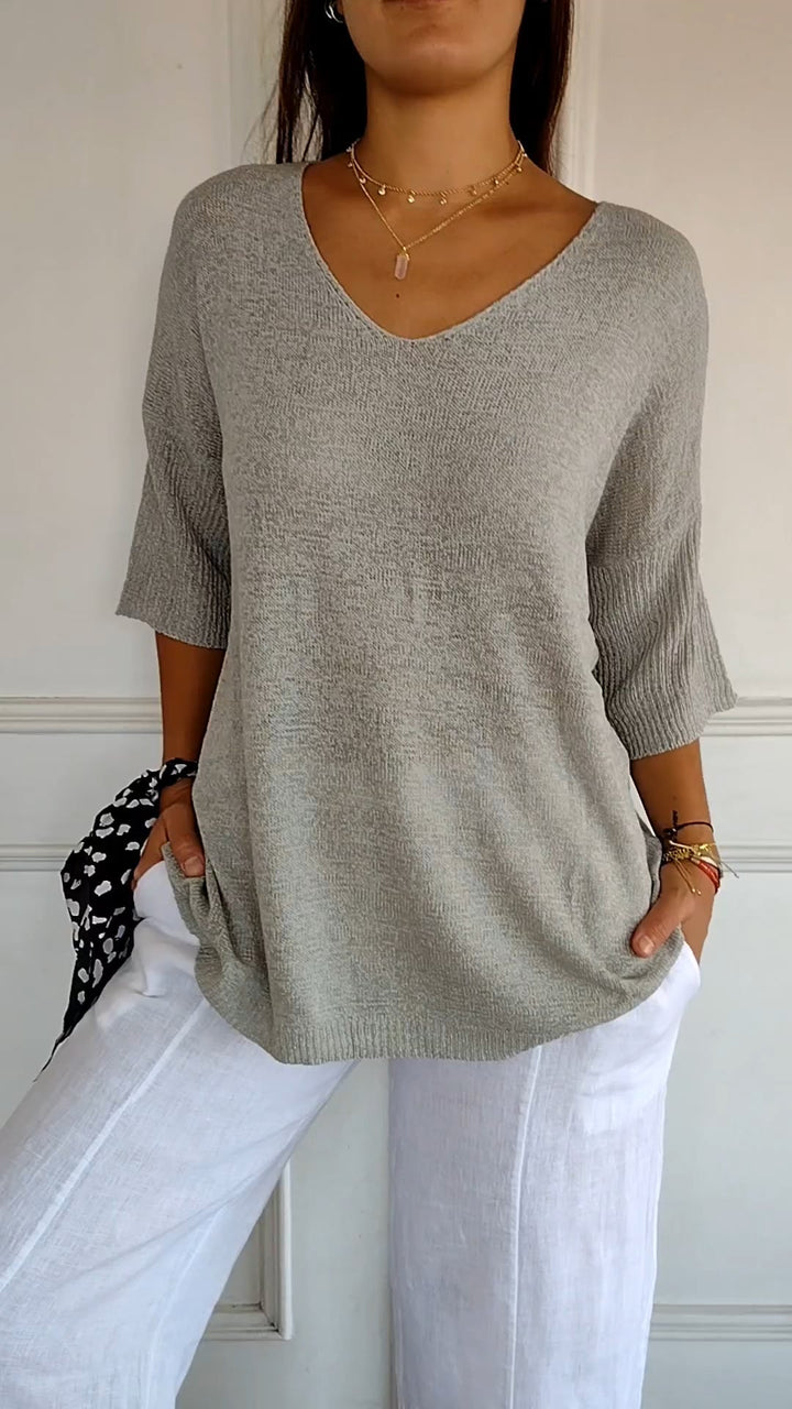 Ella | Women’s Comfy Casual V-Neck Pullover Top - Image 7