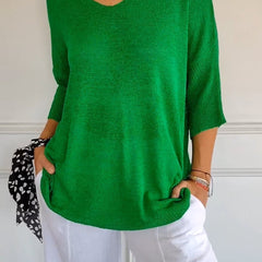 Ella | Women’s Comfy Casual V-Neck Pullover Top - Image 8