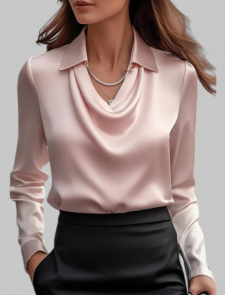 Scarlett | Women’s Elegant Long Sleeve Satin Blouse - Image 3