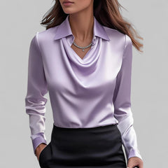 Scarlett | Women’s Elegant Long Sleeve Satin Blouse - Image 4