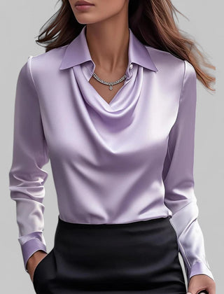 Scarlett | Women’s Elegant Long Sleeve Satin Blouse - Image 4