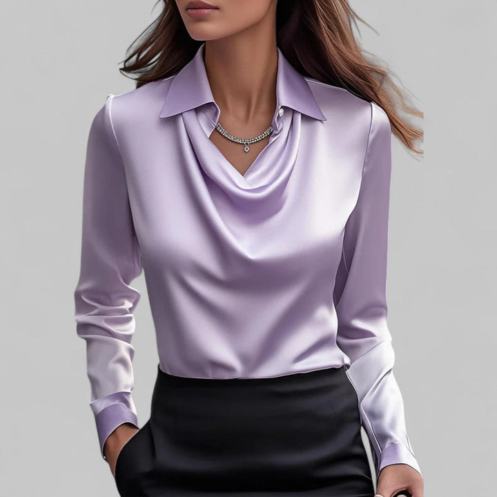 Scarlett | Women’s Elegant Long Sleeve Satin Blouse - Image 4