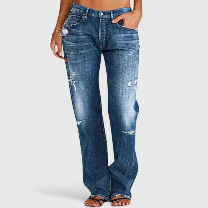Women's Low-Rise Wide-Leg Stretch Jeans