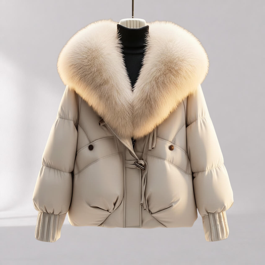 Women’s Winter Coat with Oversized Plush Collar