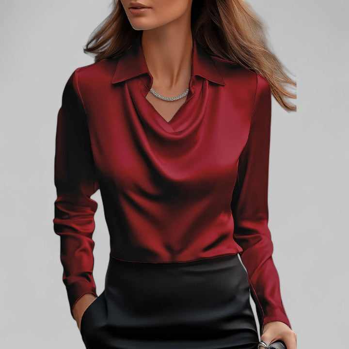 Scarlett | Women’s Elegant Long Sleeve Satin Blouse - Image 5