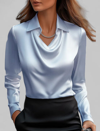 Scarlett | Women’s Elegant Long Sleeve Satin Blouse - Image 6