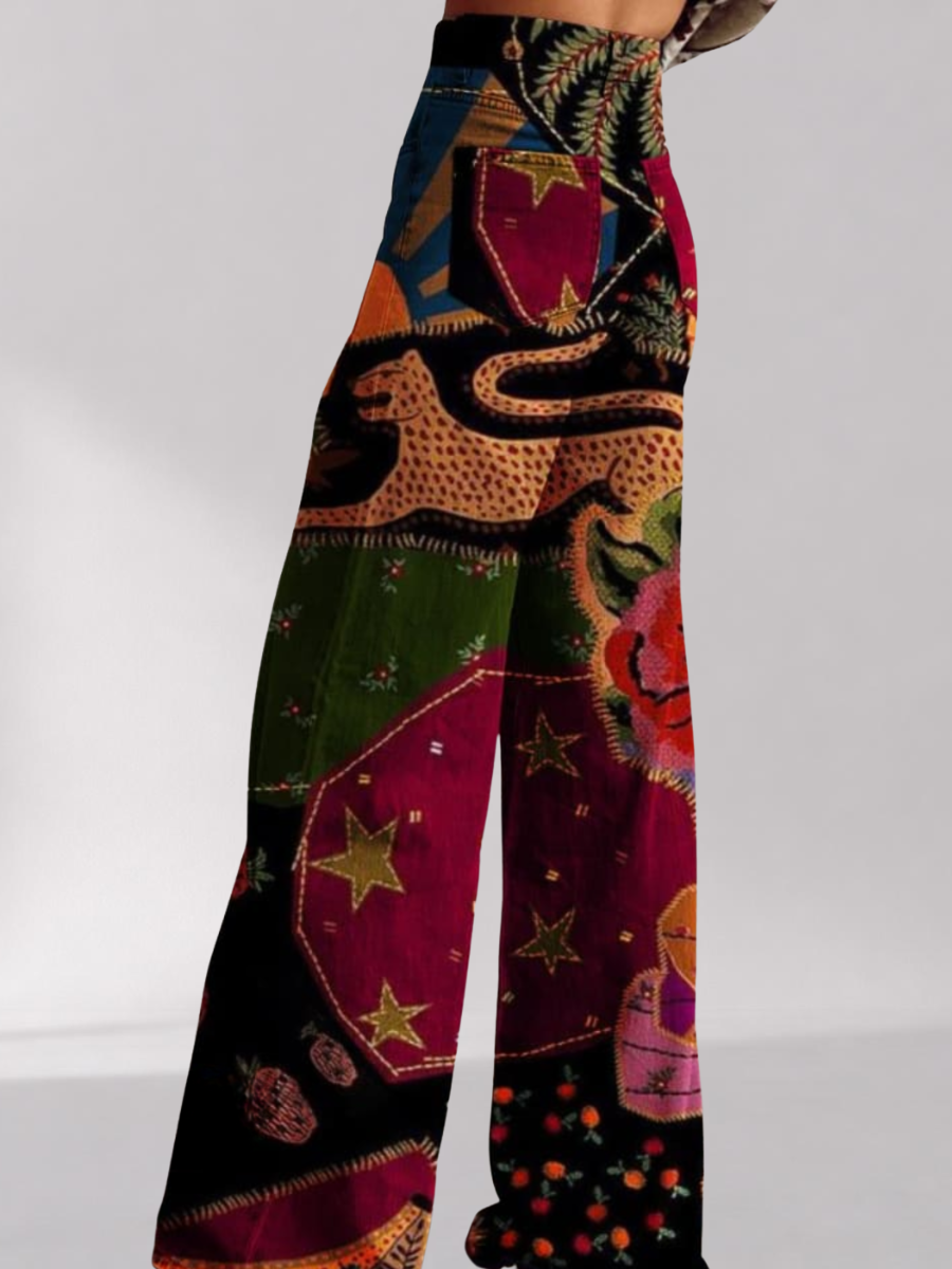 Women’s Boho Vintage Wide Leg Pants