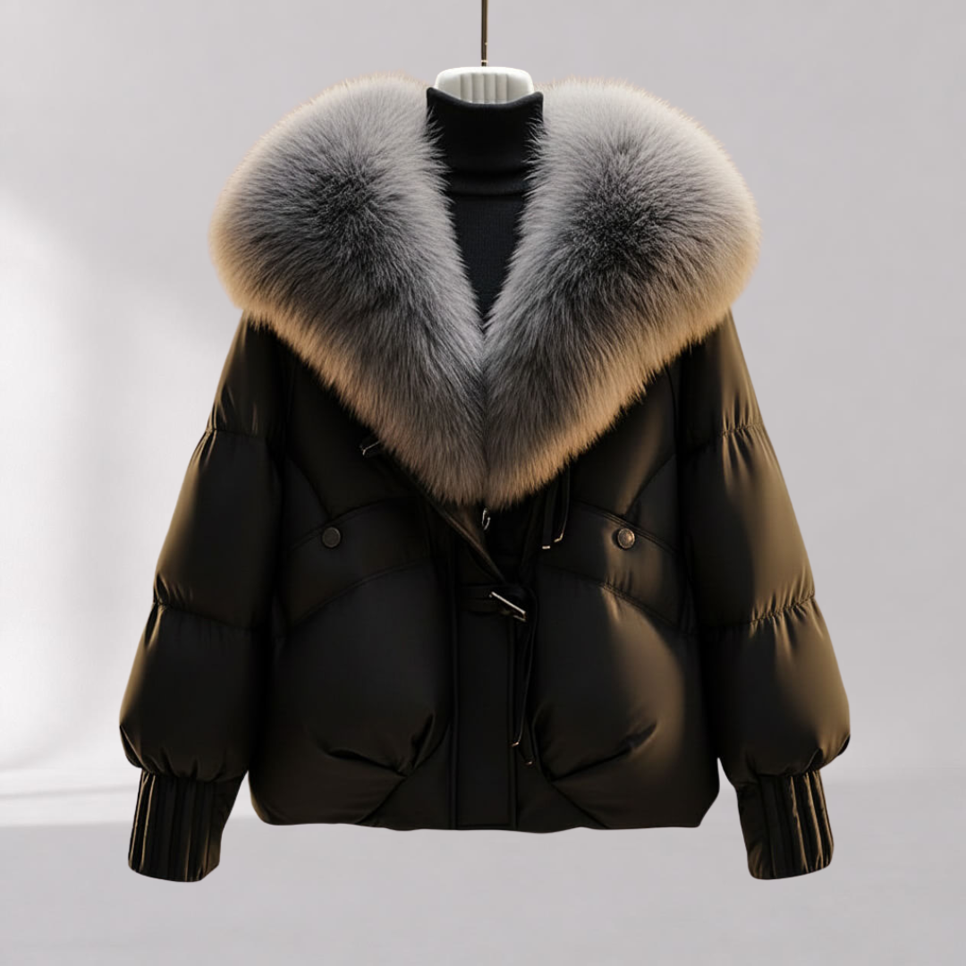 Women’s Winter Coat with Oversized Plush Collar