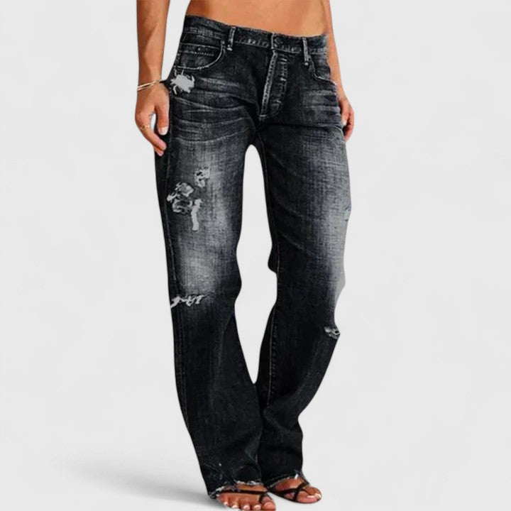 Women's Low-Rise Wide-Leg Stretch Jeans