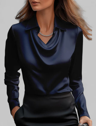 Scarlett | Women’s Elegant Long Sleeve Satin Blouse - Image 8