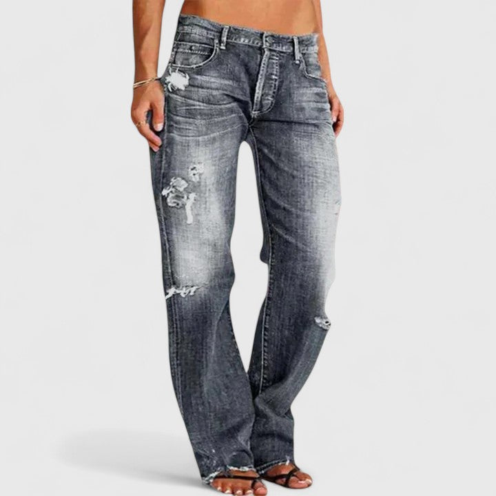 Women's Low-Rise Wide-Leg Stretch Jeans