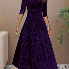 Bethany | Women’s Graceful Floral Design Midi Dress - Image 3