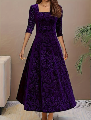 Bethany | Women’s Graceful Floral Design Midi Dress - Image 3