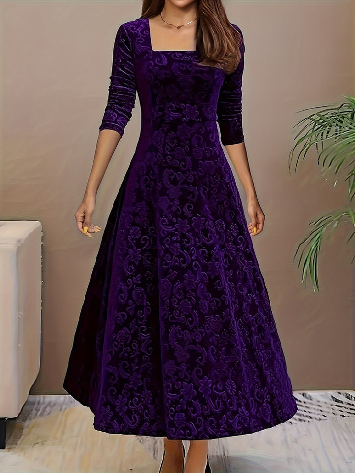 Bethany | Women’s Graceful Floral Design Midi Dress - Image 3