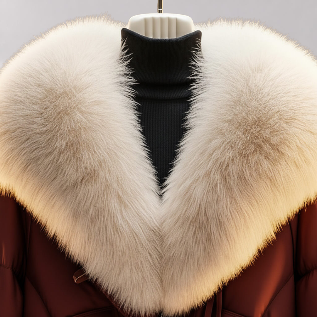 Women’s Winter Coat with Oversized Plush Collar