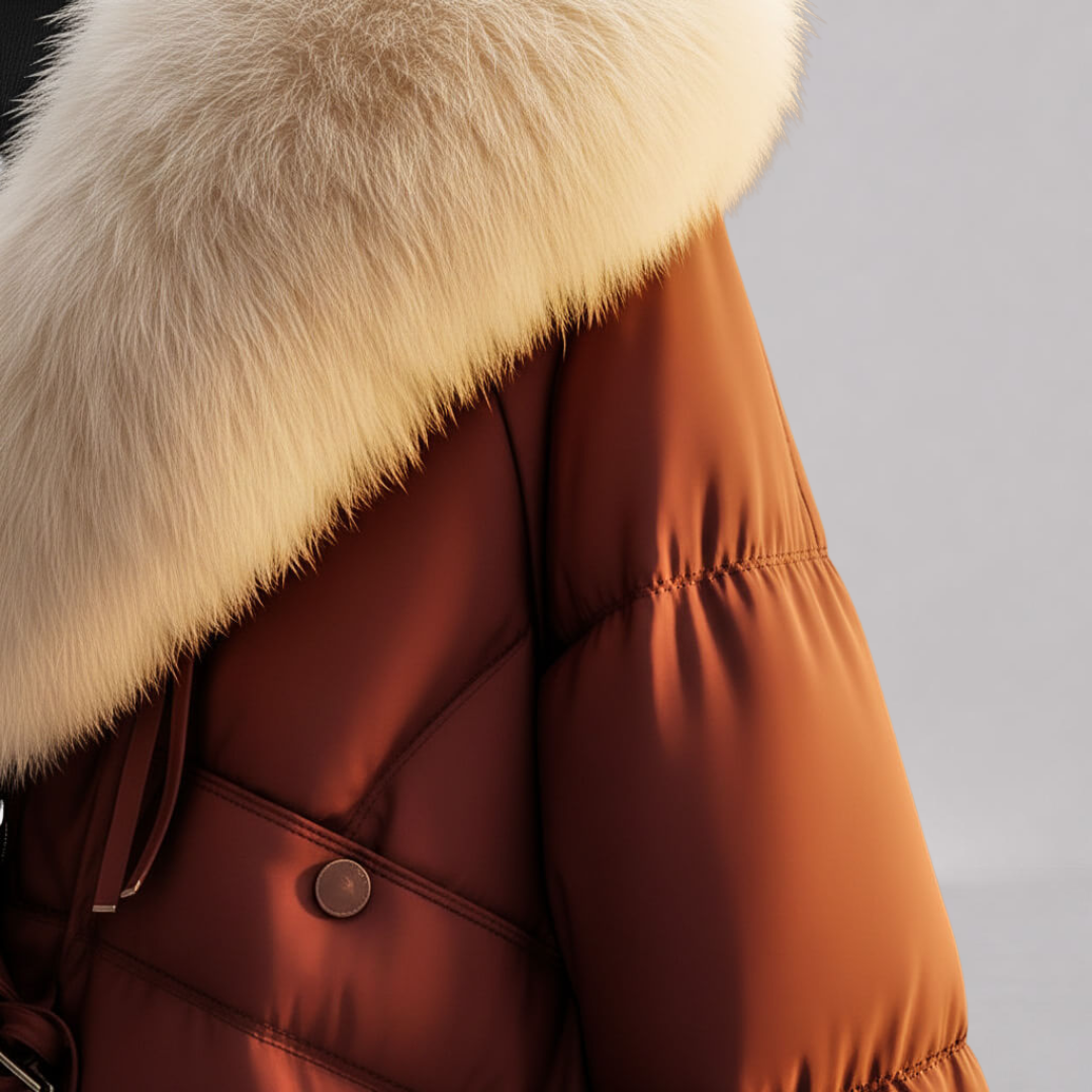 Women’s Winter Coat with Oversized Plush Collar