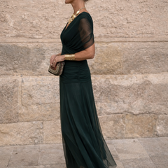 V-Neck Pleated Maxi Dress detail