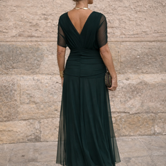 V-Neck Pleated Maxi Dress detail