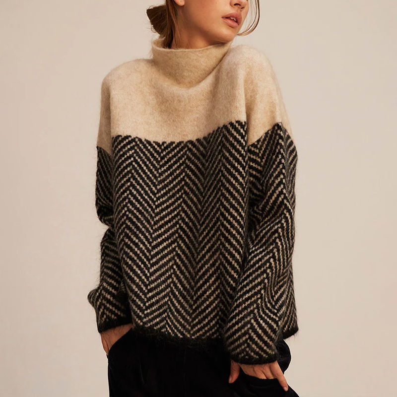 Doris | Women’s Winter Loose-Fit Knitted Sweater With High Collar 0