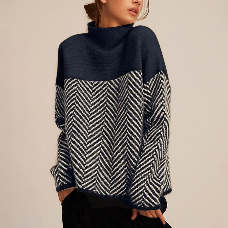 Doris | Women’s Winter Loose-Fit Knitted Sweater With High Collar 6