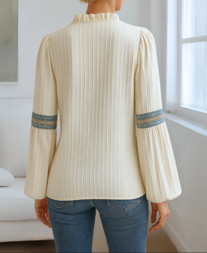 Grace | Vintage V-Neck Blouse - Image 3