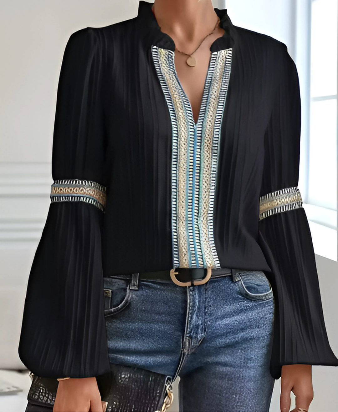 Grace | Vintage V-Neck Blouse - Image 14