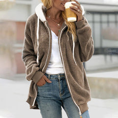 Emma | Women’s Winter Fleece Hoodie Jacket With Hood 7