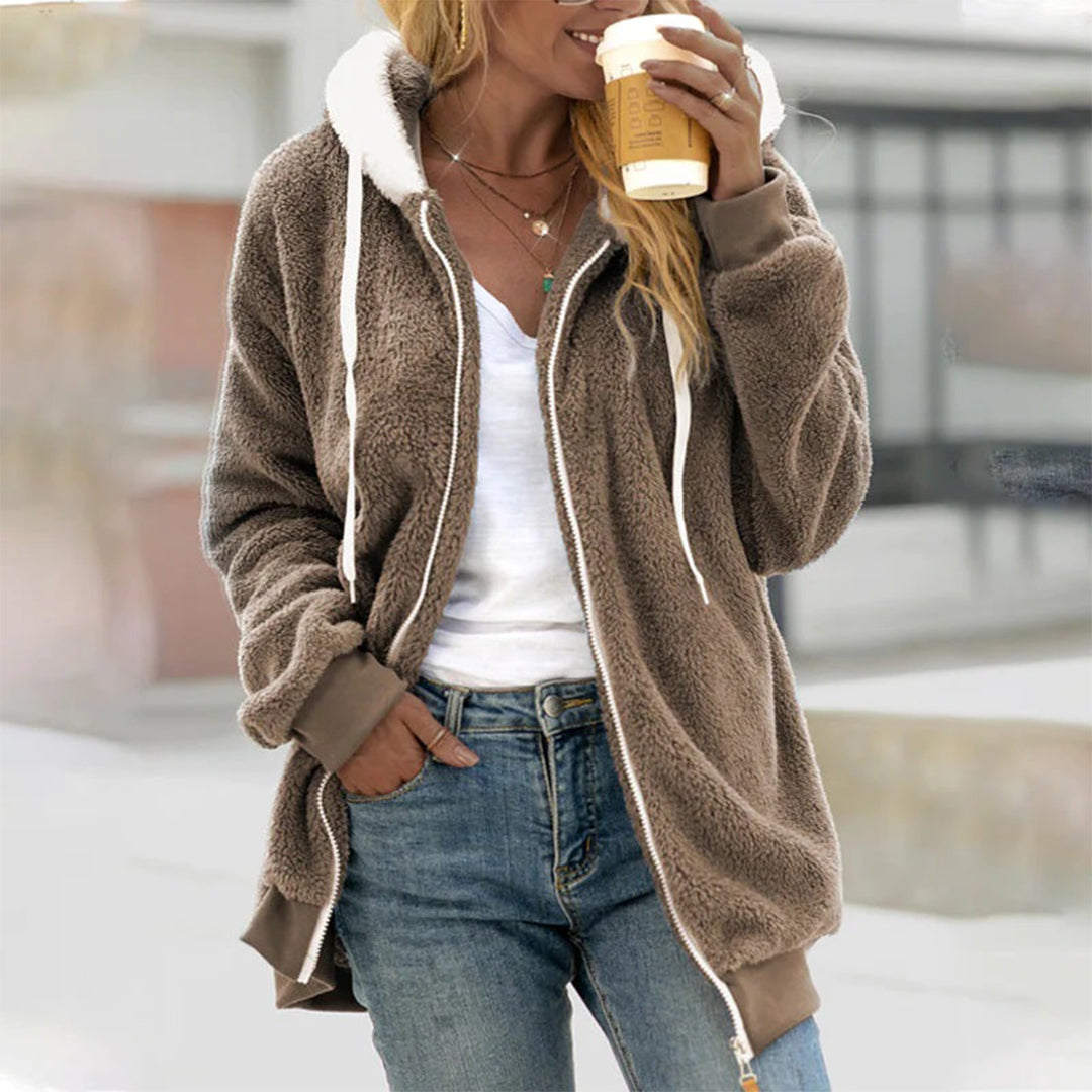 Emma | Women’s Winter Fleece Hoodie Jacket With Hood 7