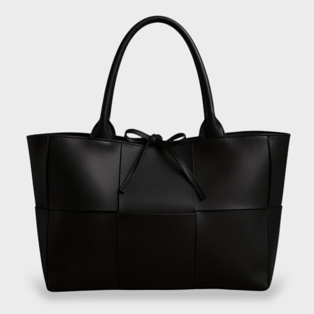 Women’s Oversized Vegan Leather Tote Bag – Bow Detail