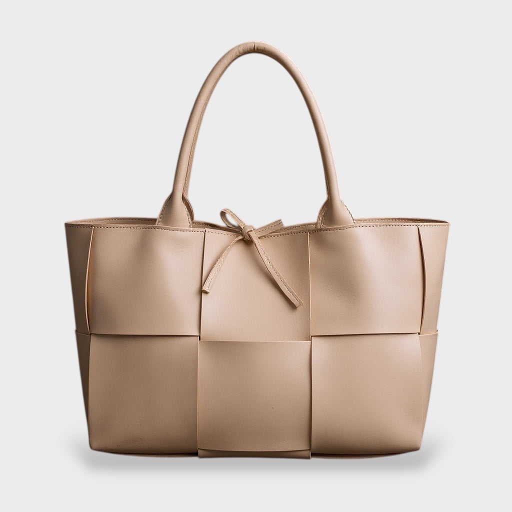 Women’s Oversized Vegan Leather Tote Bag – Bow Detail