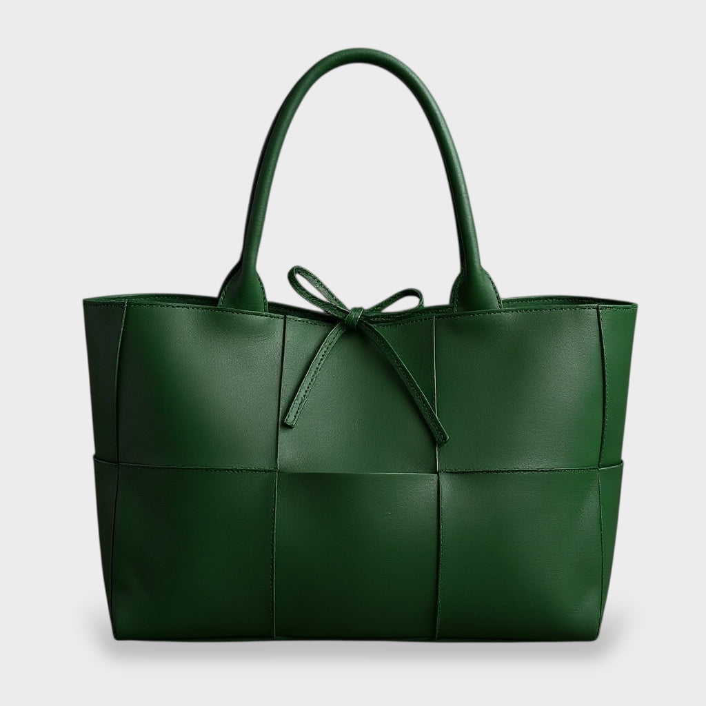 Women’s Oversized Vegan Leather Tote Bag – Bow Detail