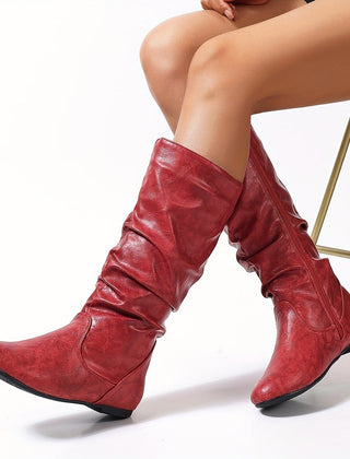 Lena | Women’s Brown Knee High Boots With Side Zip 9