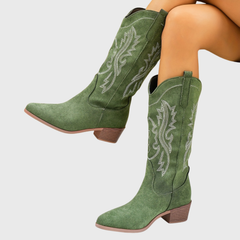 Lila | Women’s Wide Calf Cowgirl Boots With Block Heel 4