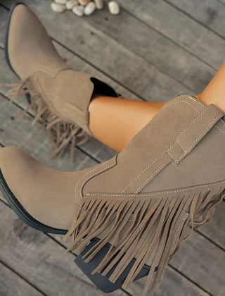 Lila | Women’s Wide Calf Fringe Cowgirl Boots With Side Zipper 3