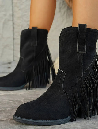 Lila | Women’s Wide Calf Fringe Cowgirl Boots With Side Zipper 5