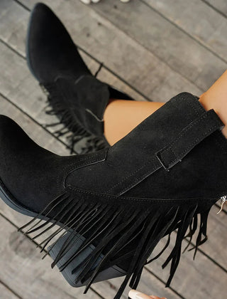 Lila | Women’s Wide Calf Fringe Cowgirl Boots With Side Zipper 6