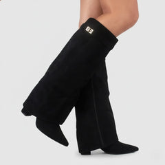 Lily | Women’s Black Over-the-Knee Boots With Buckle 0