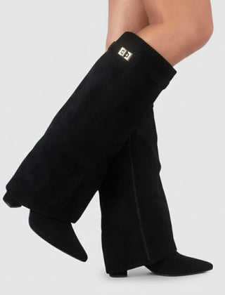 Lily | Women’s Black Over-the-Knee Boots With Buckle 0