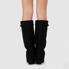 Lily | Women’s Black Over-the-Knee Boots With Buckle 2