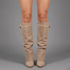 Lily | Women’s Black Over-the-Knee Boots With Buckle 3