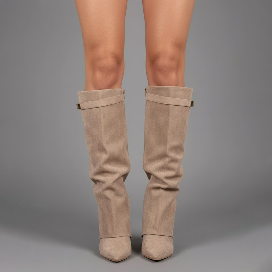 Lily | Women’s Black Over-the-Knee Boots With Buckle 3